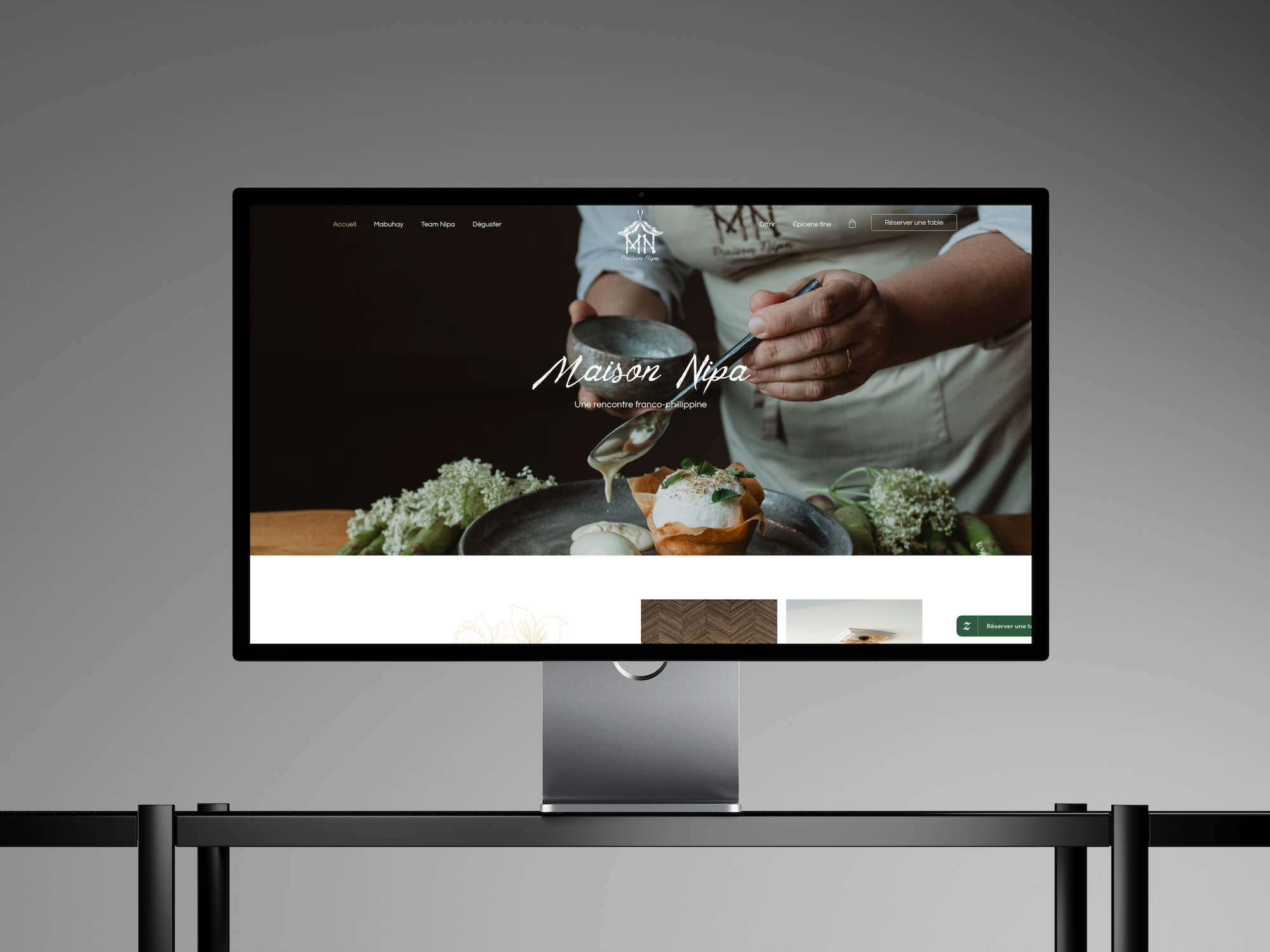 Site WordPress du restaurant Maison Nipa au Mans, réalisé par Albo