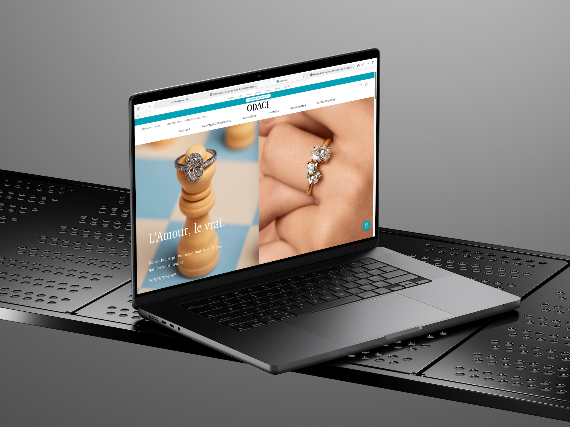 Boutique Shopify ODACE, réalisée par Albo